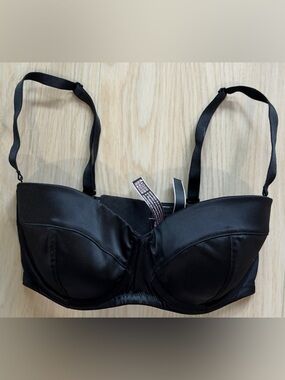 Victoria's Secret Black Satin Balconette Bra